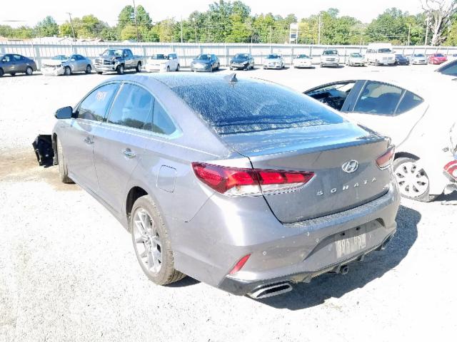 5NPE34AB9JH689383 - 2018 HYUNDAI SONATA SPO GRAY photo 3