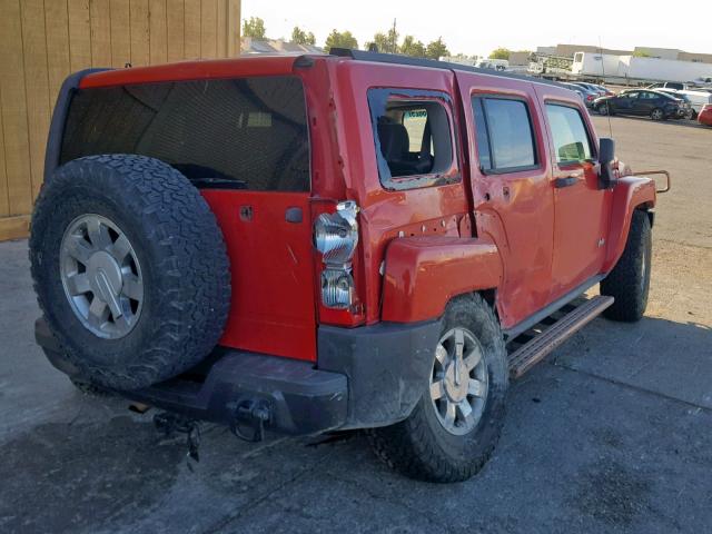 5GTDN136468218700 - 2006 HUMMER H3 RED photo 4