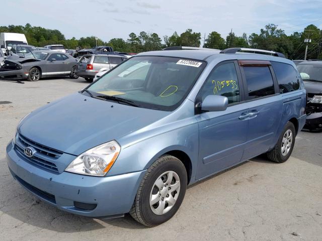 KNDMG4C33A6359304 - 2010 KIA SEDONA LX BLUE photo 2