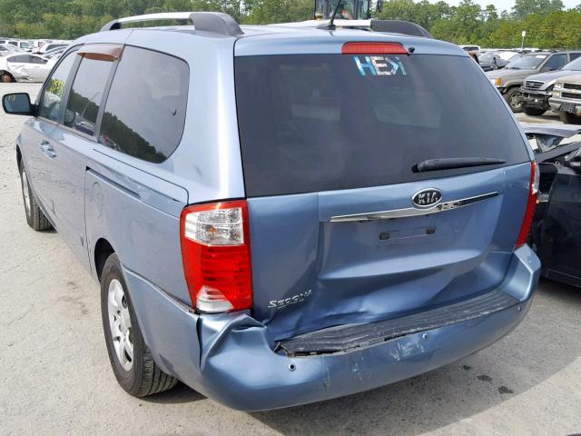 KNDMG4C33A6359304 - 2010 KIA SEDONA LX BLUE photo 3