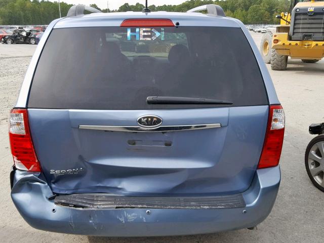 KNDMG4C33A6359304 - 2010 KIA SEDONA LX BLUE photo 9