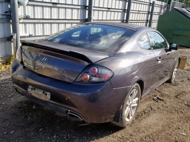 KMHHM66DX8U285178 - 2008 HYUNDAI TIBURON GS GRAY photo 4