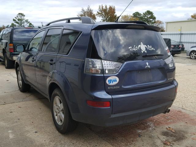 JA4MS31X67Z007933 - 2007 MITSUBISHI OUTLANDER BLACK photo 3