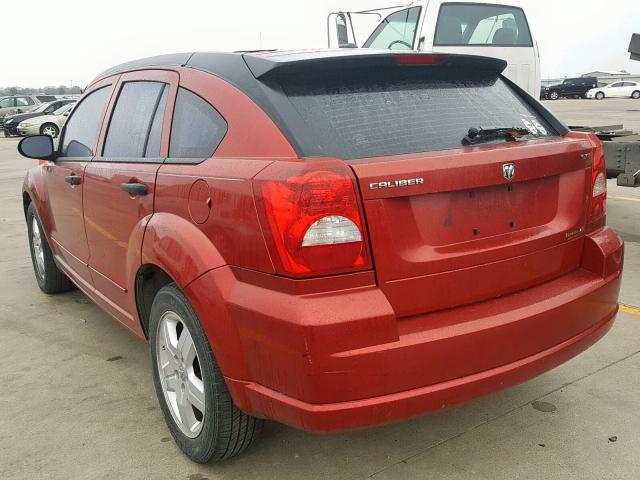 1B3HB48B78D552742 - 2008 DODGE CALIBER SX RED photo 3