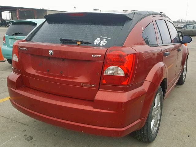 1B3HB48B78D552742 - 2008 DODGE CALIBER SX RED photo 4