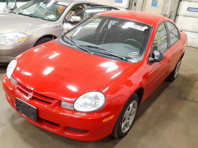 1B3ES46C12D637372 - 2002 DODGE NEON SE RED photo 2