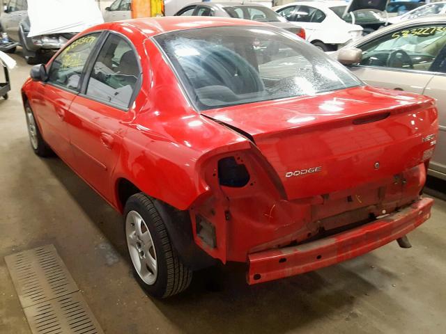 1B3ES46C12D637372 - 2002 DODGE NEON SE RED photo 3