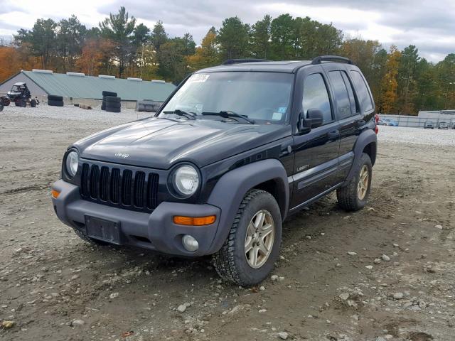 1J4GL48K04W189376 - 2004 JEEP LIBERTY SP BLACK photo 2