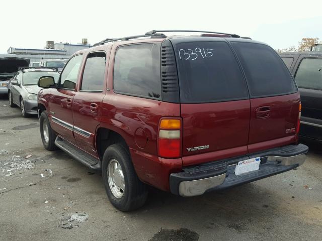 1GKEC13T33R133915 - 2003 GMC YUKON BURGUNDY photo 3