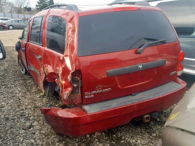 1D8HB48287F544698 - 2007 DODGE DURANGO SL RED photo 3