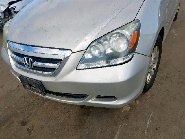 5FNRL38606B075817 - 2006 HONDA ODYSSEY EX SILVER photo 9