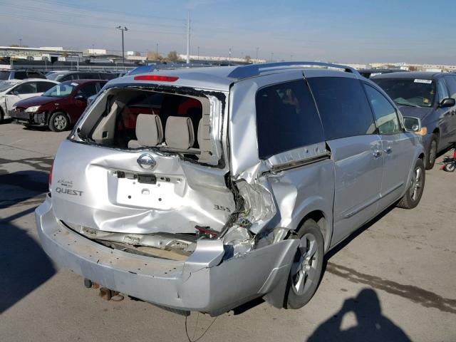 5N1BV28U98N117325 - 2008 NISSAN QUEST S SILVER photo 4