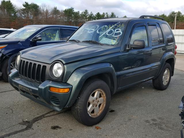 1J4GL58K22W103892 - 2002 JEEP LIBERTY LI GREEN photo 2