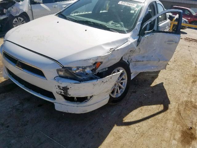 JA32U2FU4AU016293 - 2010 MITSUBISHI LANCER ES/ WHITE photo 9