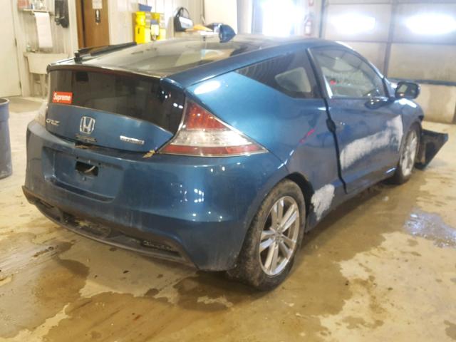 JHMZF1D44BS013090 - 2011 HONDA CR-Z BLUE photo 4