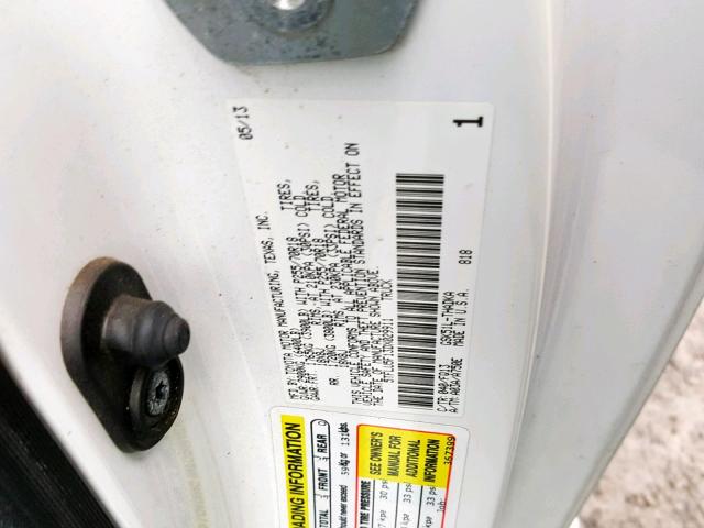 5TFLU5F13DX029911 - 2013 TOYOTA TUNDRA WHITE photo 10