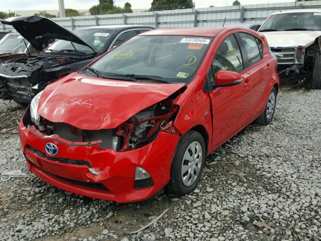 JTDKDTB37E1078752 - 2014 TOYOTA PRIUS C RED photo 2