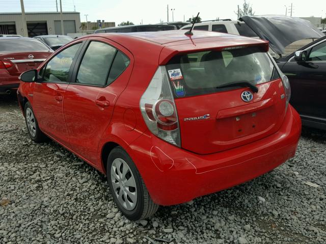 JTDKDTB37E1078752 - 2014 TOYOTA PRIUS C RED photo 3