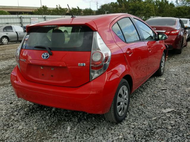 JTDKDTB37E1078752 - 2014 TOYOTA PRIUS C RED photo 4