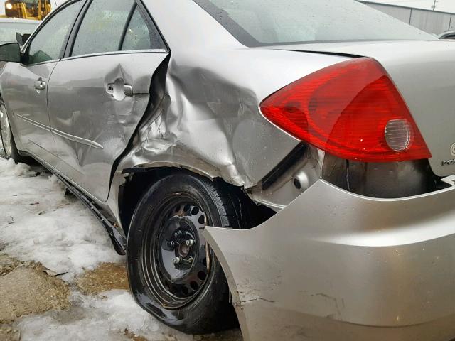 1G2ZF58B974177212 - 2007 PONTIAC G6 VALUE L SILVER photo 9