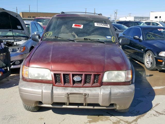 KNDJB723825172622 - 2002 KIA SPORTAGE BURGUNDY photo 9