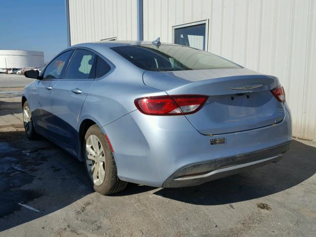 1C3CCCAB1FN713172 - 2015 CHRYSLER 200 LIMITE BLUE photo 3