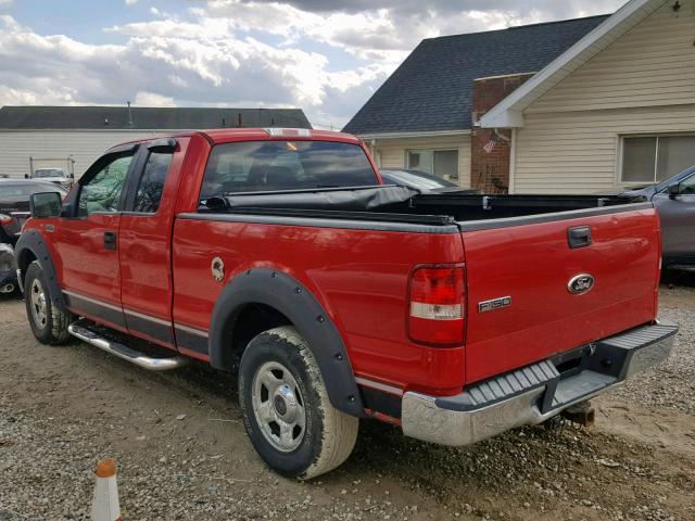 1FTPX12525NA53611 - 2005 FORD F150 RED photo 3