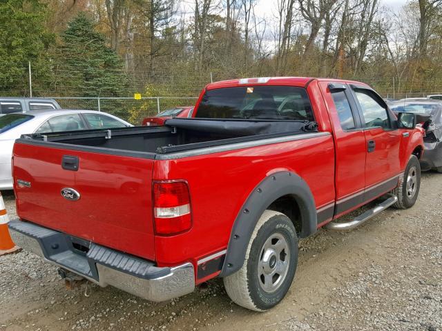 1FTPX12525NA53611 - 2005 FORD F150 RED photo 4
