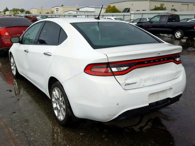 1C3CDFCBXED670189 - 2014 DODGE DART LIMIT WHITE photo 3