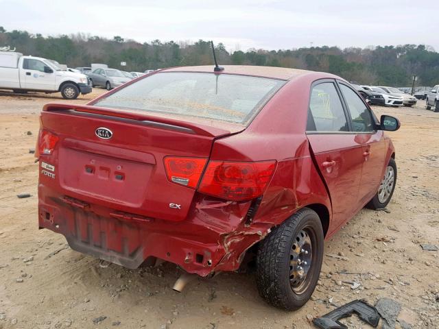 KNAFU4A22D5711288 - 2013 KIA FORTE EX RED photo 4