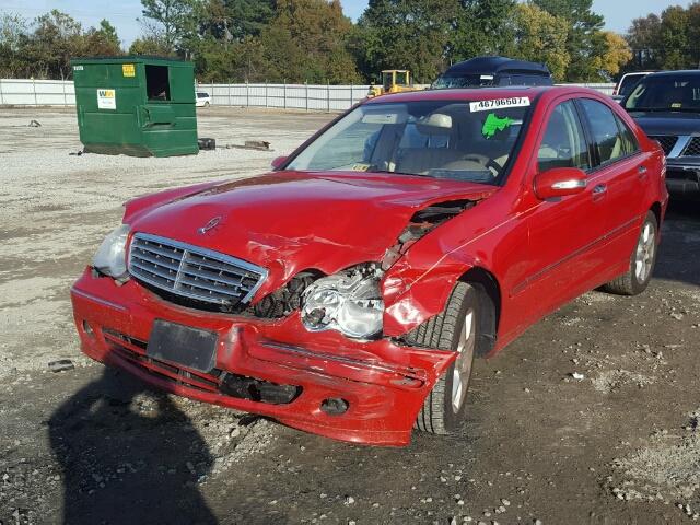 WDBRF54J57F901313 - 2007 MERCEDES-BENZ C 280 RED photo 2