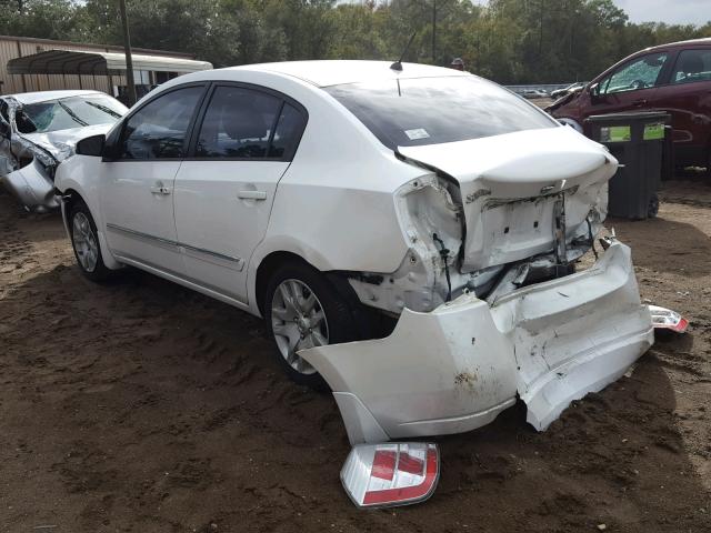 3N1AB6APXAL666397 - 2010 NISSAN SENTRA 2.0 WHITE photo 3