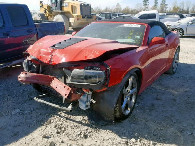 2G1FK3DJ5F9284595 - 2015 CHEVROLET CAMARO 2SS RED photo 2