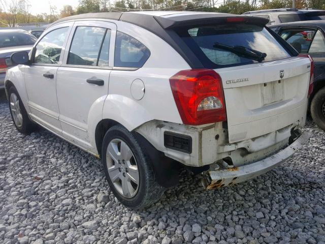 1B3HB48B17D403791 - 2007 DODGE CALIBER SX WHITE photo 3