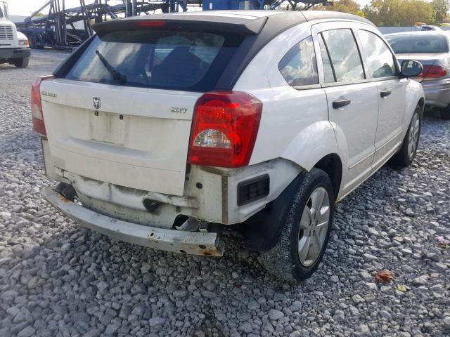 1B3HB48B17D403791 - 2007 DODGE CALIBER SX WHITE photo 4