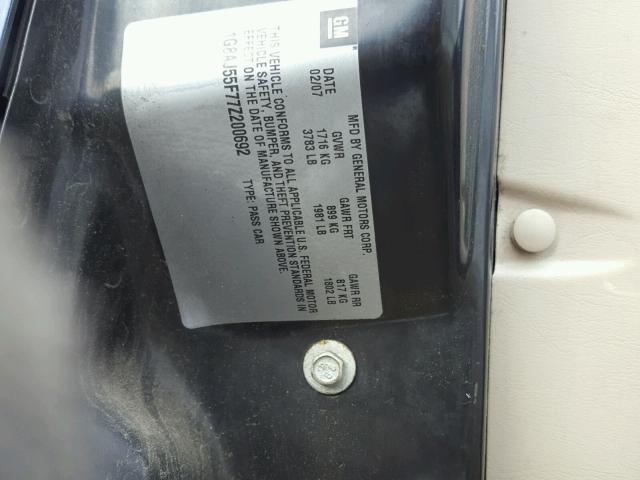 1G8AJ55F77Z200692 - 2007 SATURN ION LEVEL BLUE photo 10