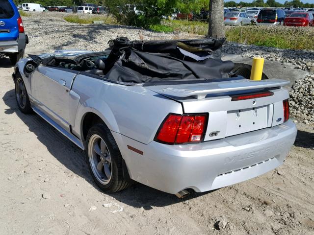 1FAFP45X52F127867 - 2002 FORD MUSTANG GT SILVER photo 3