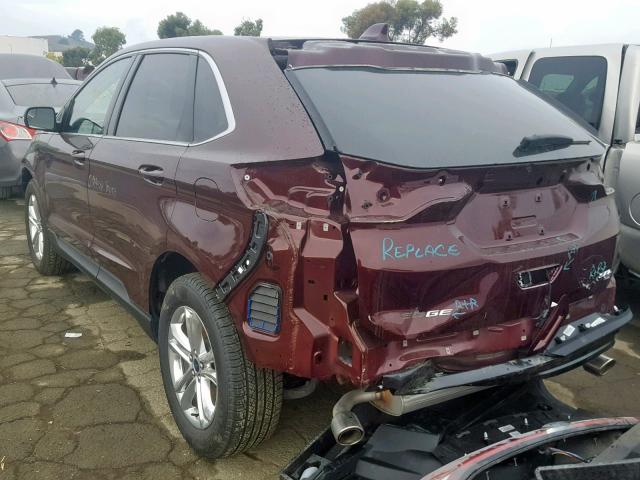 2FMPK4J88JBB26722 - 2018 FORD EDGE SEL MAROON photo 3