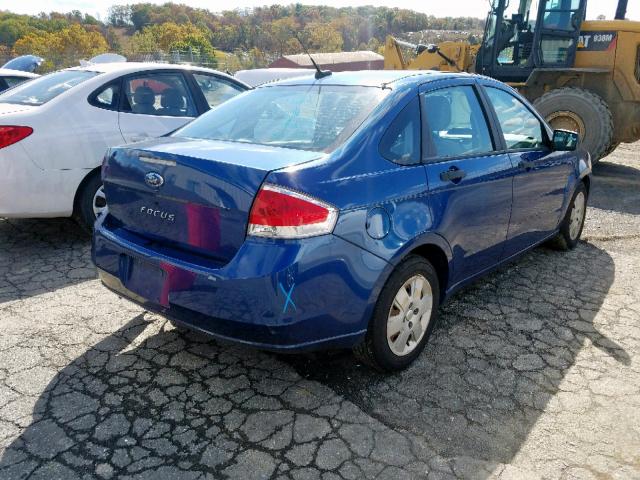 1FAHP34N78W188603 - 2008 FORD FOCUS S/SE BLUE photo 4