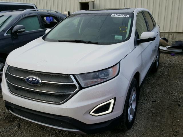 2FMTK4J89FBB97756 - 2015 FORD EDGE SEL WHITE photo 2