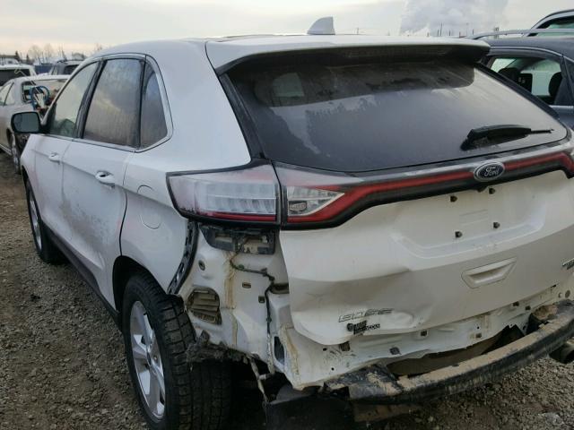 2FMTK4J89FBB97756 - 2015 FORD EDGE SEL WHITE photo 3