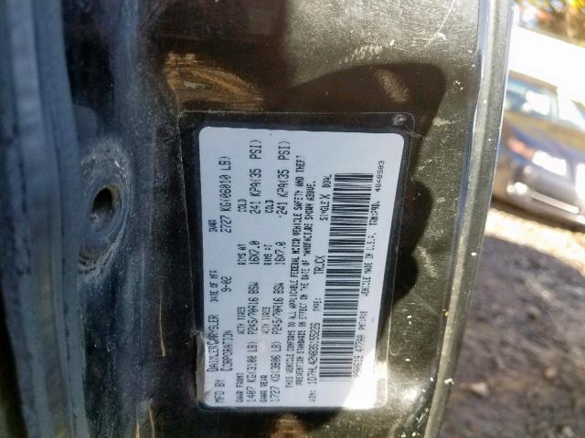 1D7HL42N83S155226 - 2003 DODGE DAKOTA SLT BLACK photo 10