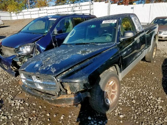 1D7HL42N83S155226 - 2003 DODGE DAKOTA SLT BLACK photo 2