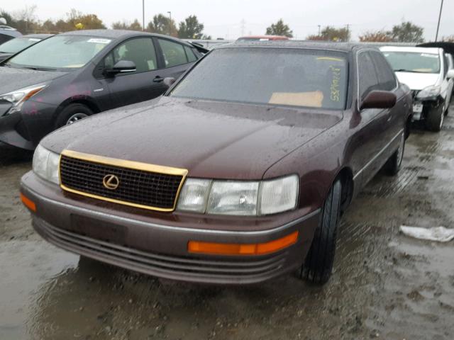 JT8UF11E6M0058781 - 1991 LEXUS LS 400 BURGUNDY photo 2