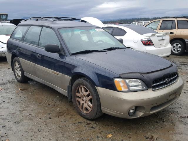 4S3BH665727640224 - 2002 SUBARU LEGACY OUT BLUE photo 1