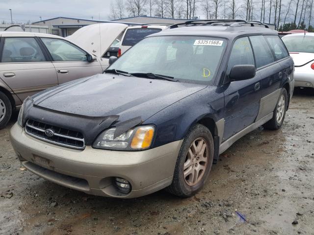 4S3BH665727640224 - 2002 SUBARU LEGACY OUT BLUE photo 2