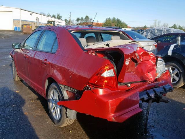 3FAHP0GA1CR336439 - 2012 FORD FUSION S RED photo 3