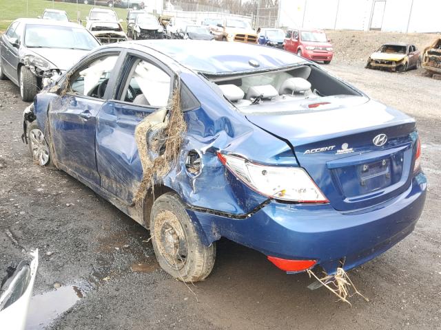 KMHCT4AE6GU163398 - 2016 HYUNDAI ACCENT SE BLUE photo 3