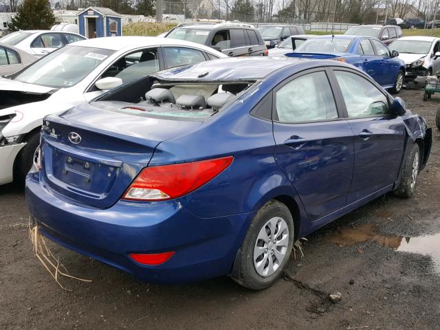 KMHCT4AE6GU163398 - 2016 HYUNDAI ACCENT SE BLUE photo 4