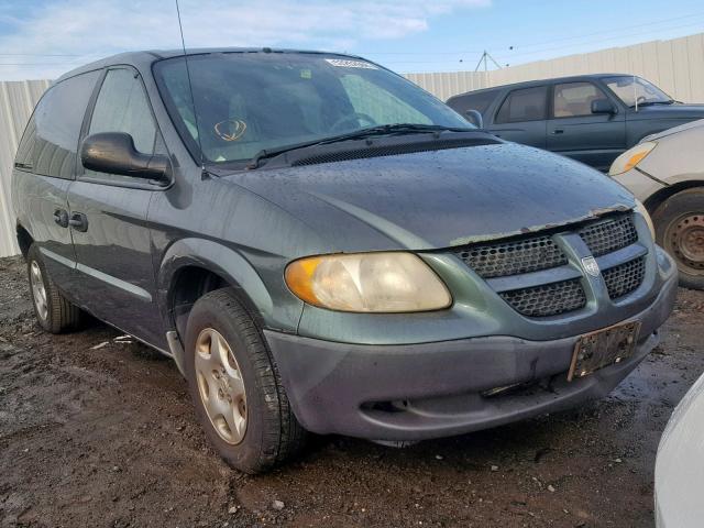 1B4GP25312B582560 - 2002 DODGE CARAVAN SE GREEN photo 1